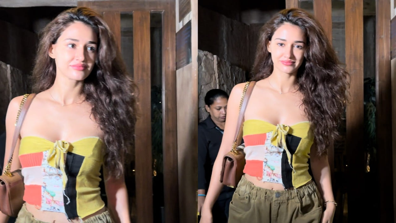 With a bandeau top and faded olive-brown denim, Disha Patani is killing it on the streetwear front.